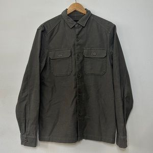 All Saints Humboldt Regular Fit Button Down Flannel Shirt in Khaki Brown